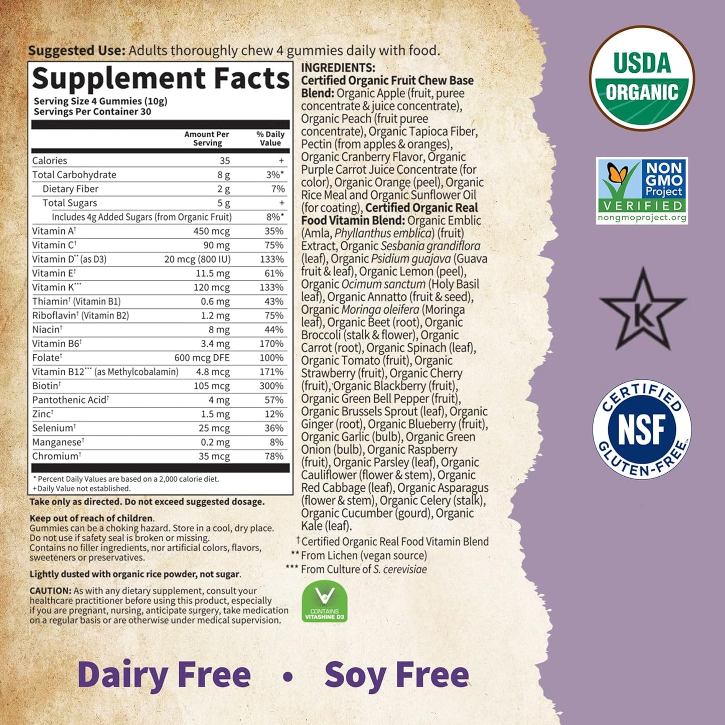 Prenatal Gummies Multivitamin with Vitamin D3, B6, B12, C & Folate for Healthy Fetal Development – Garden of Life mykind Organics – Organic, Non-GMO, Gluten-Free, Vegan, Berry Flavor, 30 Day Supply - Nirvana Guru