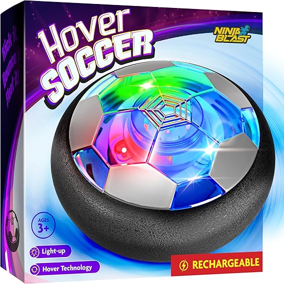 Hover Soccer Light-Up Ball, Indoor Toy Games Gifts for Birthday, Kids, Boys for Age 6, 7, 8, 9, 10, 11, 12 Years Old, Single nirvanaguru
