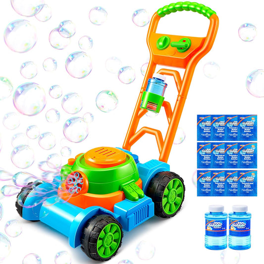SLOOSH Bubble Lawn Mower Toddler Toys - Pretend Play Bubble Blower Machine Gardening Toy Leak-Proof for Indoor Outdoor Use, Push Toys Preschool Baby Boys Kids Halloween Birthday Gifts Nirvana Guru