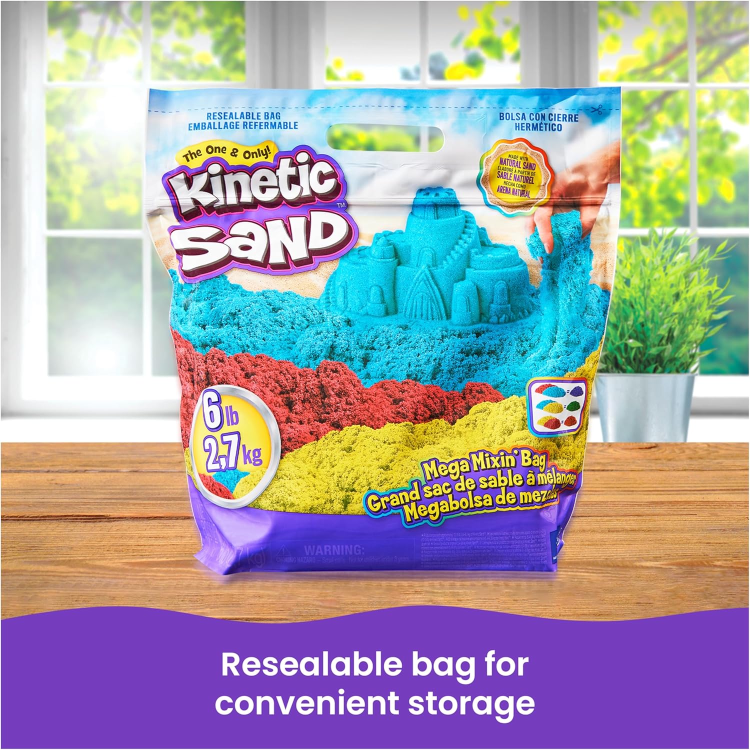 Kinetic Sand, 6lbs Mega Mixin’ Bag with Red, Yellow & Blue Play Sand (Packaging May Vary), Sensory Toys for Kids Ages 3 and up Nirvana Guru
