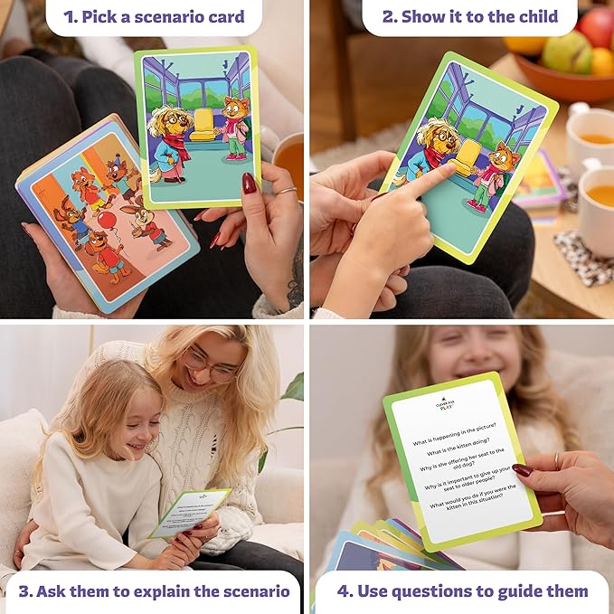 Who What Why Conversation Cards for Kids – Learning Materials for Social Skills, Emotional Intelligence & Critical Thinking – Speech Therapy Resources, Articulation & Sequencing Card Game, Ages 4+ nirvanaguru