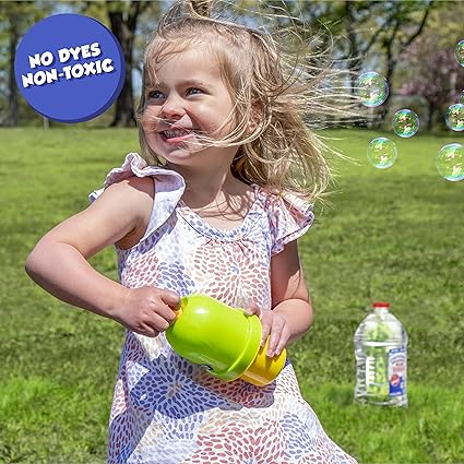 Little Kids Bubbles by Fubbles| Made in The USA |64oz Non Toxic Bubble Solution |Bubble Refill for Bubble Machines and Toys, Clear,12381 nirvanaguru