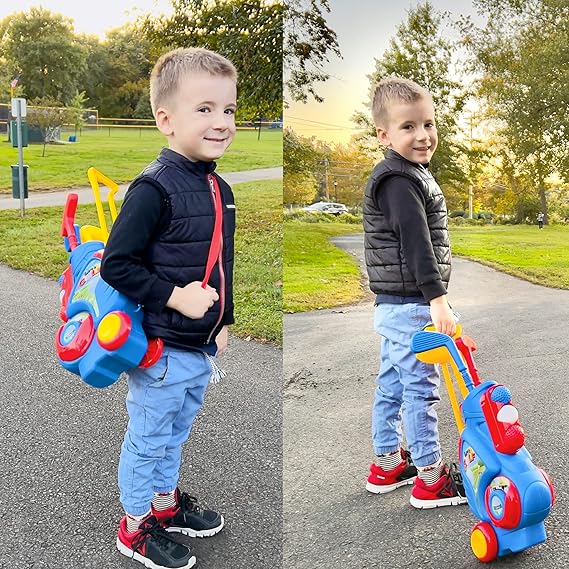 Liberry Toddler Golf Set, Upgraded Kids Golf Cart with Unique Shoulder Strap Design, Indoor and Outdoor Golf Toys for Boys and Girls Aged 1-5 Years Old Nirvana Guru
