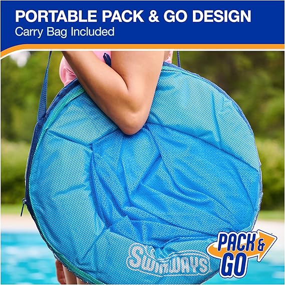 SwimWays Spring Float Premium Hammock Pool Lounger, Inflatable Pool Floats Adult with Fast Inflation for Ages 15 & Up, Sky Blue nirvanaguru