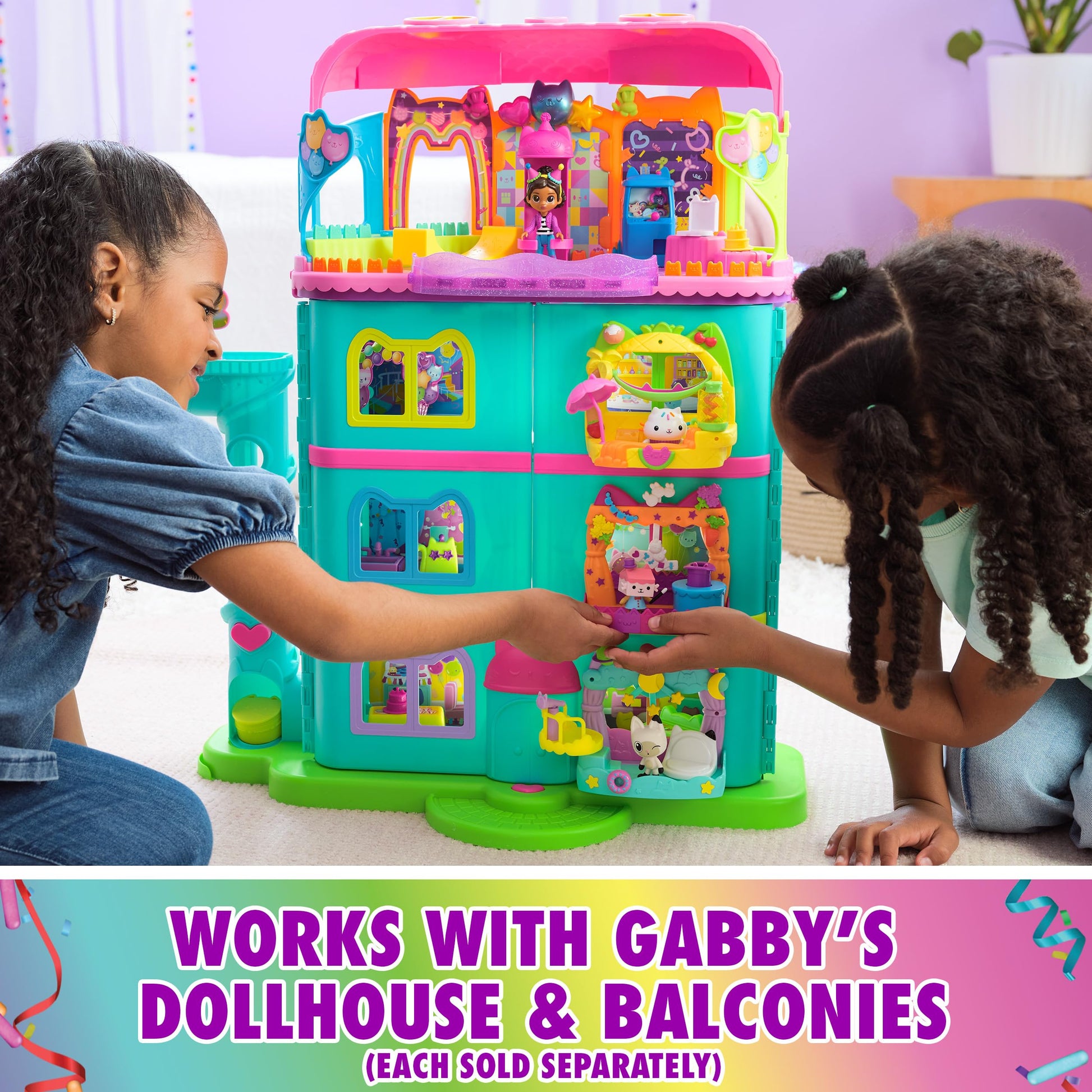 Gabby's Dollhouse, 14 Pc Celebration Dollhouse, 25-Inches Tall, with Toy Figures, Doll House Furniture & 10 Sounds, Kids Toys for Girls & Boys Ages 3+ Nirvana Guru