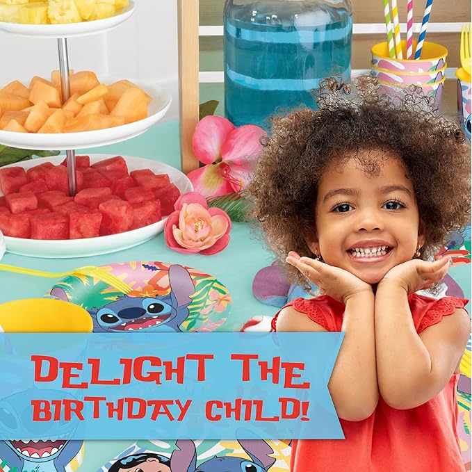 Lilo and Stitch Birthday Party Decorations for 16 | Banner, Tablecloth, Balloons, Plates and Napkins, Sticker | Stitch Birthday Decorations Nirvana Guru