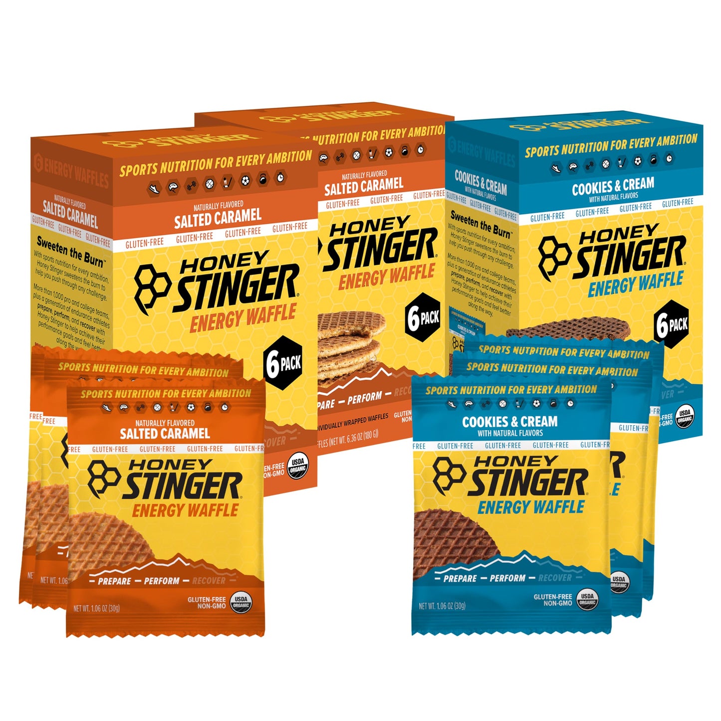 Honey Stinger Organic Honey Waffle Energy Stroopwafel for Exercise, Endurance and Performance Sports Nutrition for Home & Gym, Pre and Post Workout Box of 16 Waffles, 16.96 Ounce (Pack of 16)