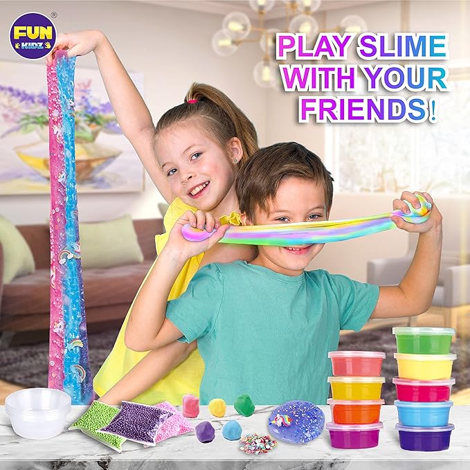 33 Cups Jumbo Slime Kit for Kids, FunKidz Premade Ultimate Slime Pack to DIY Soft, Cloud, Clear, Butter, Glitter, Glow in Dark Slime Making Kit Party Favors Gift Toys for Girls and Boys nirvanaguru