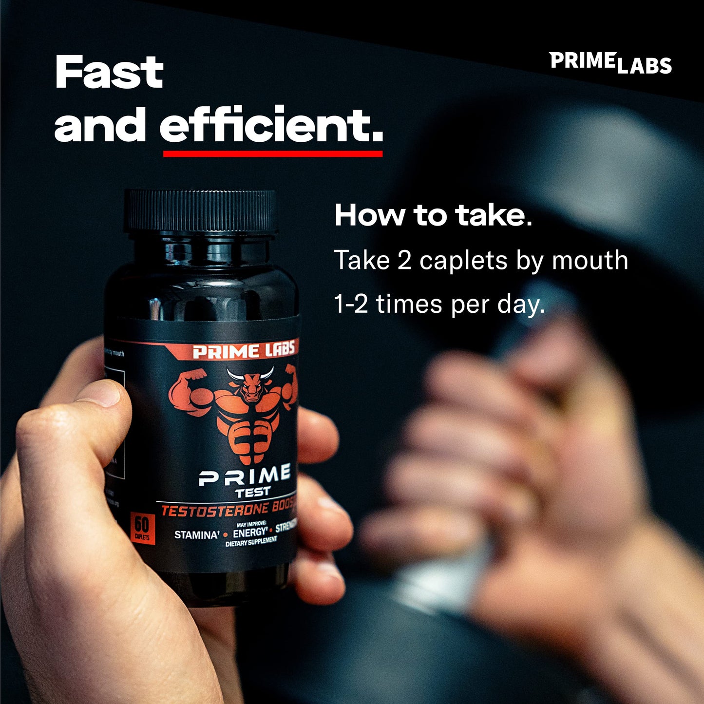 Prime Labs - Men's Testosterone Booster - Stamina, Endurance, & Strength Booster - 60 Caplets Nirvana Guru