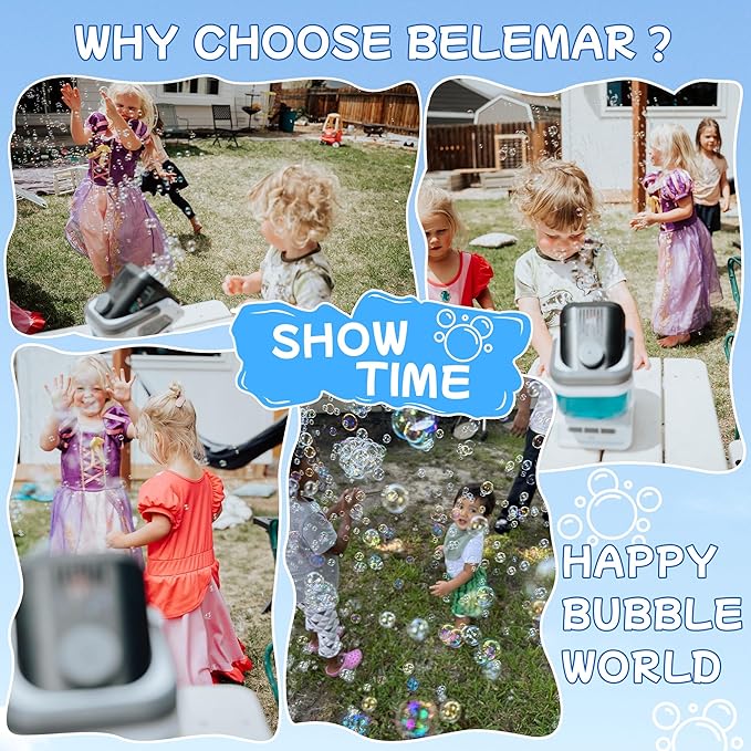 2025 Upgraded Bubble Machine with Remote Control, Automatic Rotation & RGB Lights, 1800mAh Rechargeable Battery, Type-C Charge, Bubble Maker for Kids, Weddings, Birthday Parties, Outdoor Activities Nirvana Guru