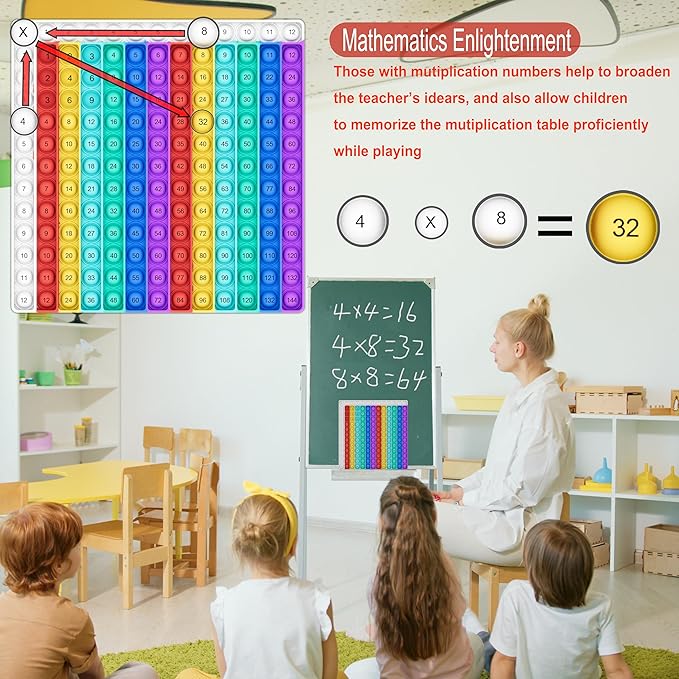 Math Games for Kids - Flash Cards for Kids - Pop it Practice with Addition, Subtraction, Multiplication & Division - Ideal for Math Learning and Skill Building. Nirvana Guru