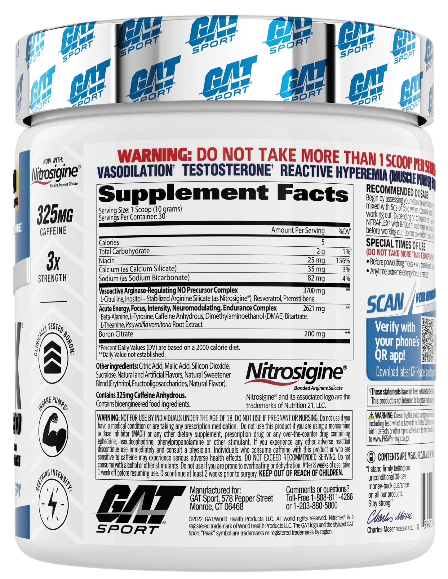 GAT SPORT Nitraflex Advanced Pre-Workout Powder, Increases Blood Flow, Boosts Strength and Energy, Improves Exercise Performance, (Blue Raspberry, 30 Servings) Nirvana Guru