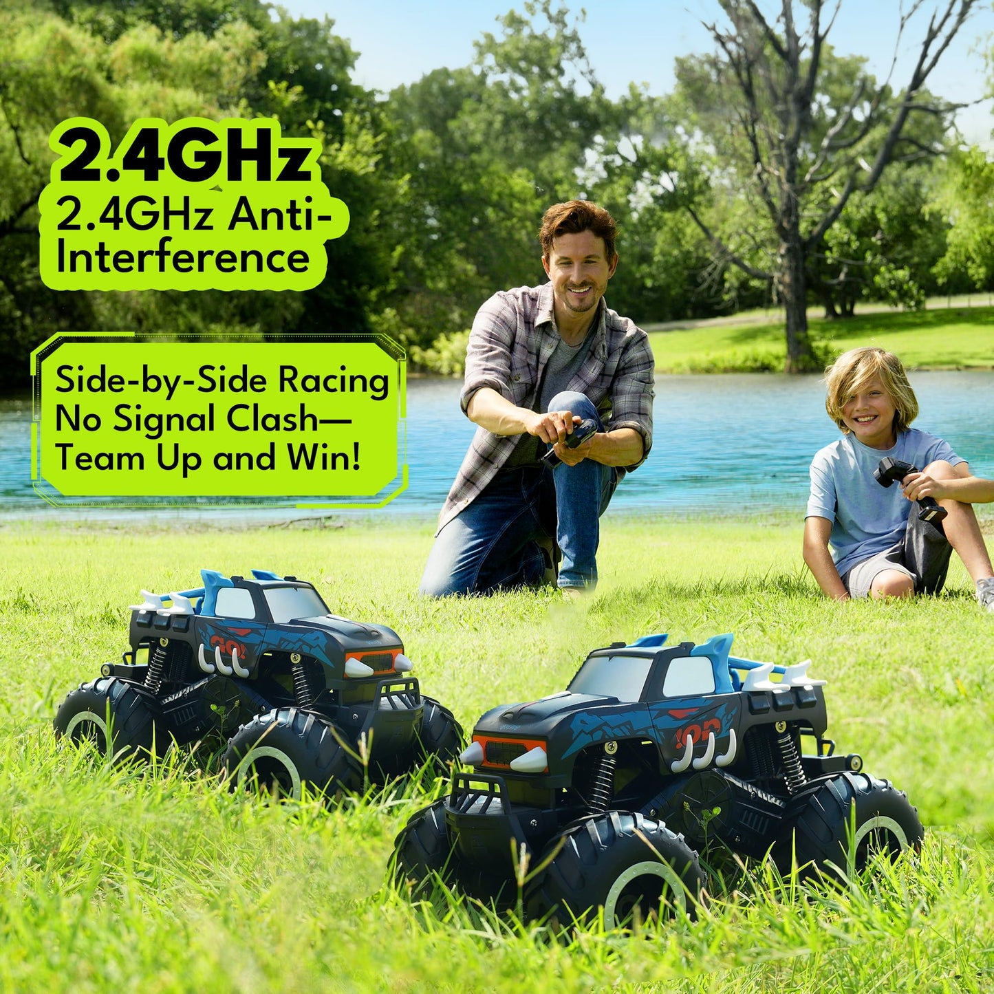Threeking 1:16 Waterproof Monster Truck Toys RC Cars Amphibious Remote Control Car Trucks 4WD All Terrain Off-Road Pickup Toy for 6 7 8 9 10 11 12 Year Old Boys Girls Kids Gifts Presents Nirvana Guru