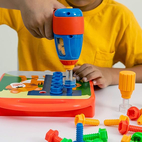 Educational Insights Design & Drill ABCs & 123s - Construction Toys & Toddler Tools, Kids Tool Set with Real Electric Drill Toy, Preschool Learning Activities, Building Kits and Gifts for Ages 3+ nirvanaguru