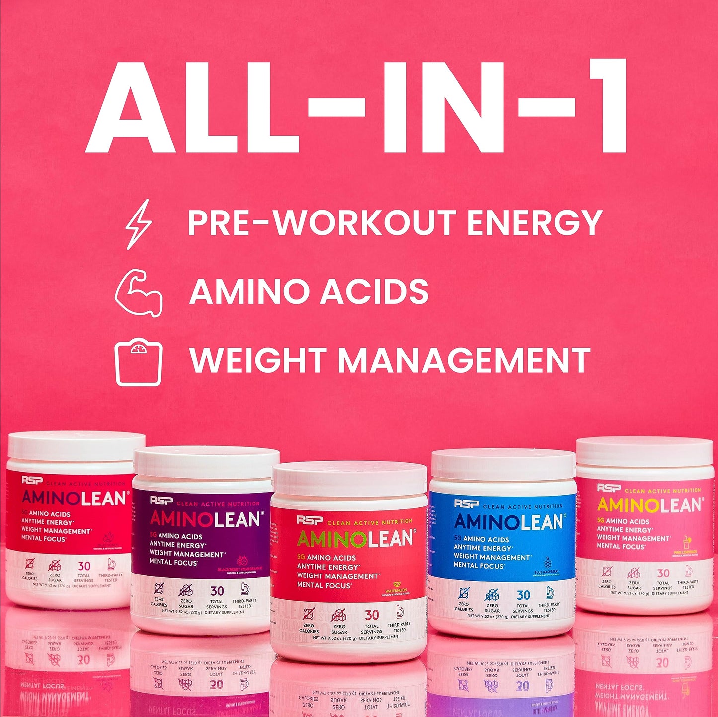 RSP NUTRITION AminoLean Pre Workout Powder, Amino Energy & Weight Management with Vegan BCAA Amino Acids, Natural Caffeine, Preworkout Boost for Men & Women, 30 Serv, Pink Lemonade… Nirvana Guru