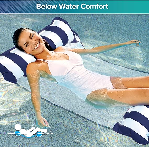 Aqua 4-in-1 Monterey Hammock Pool Float & Water Hammocks, 1-2-3-4 Multipacks – Multiple Colors/Styles – for Adults and Kids Floating nirvanaguru