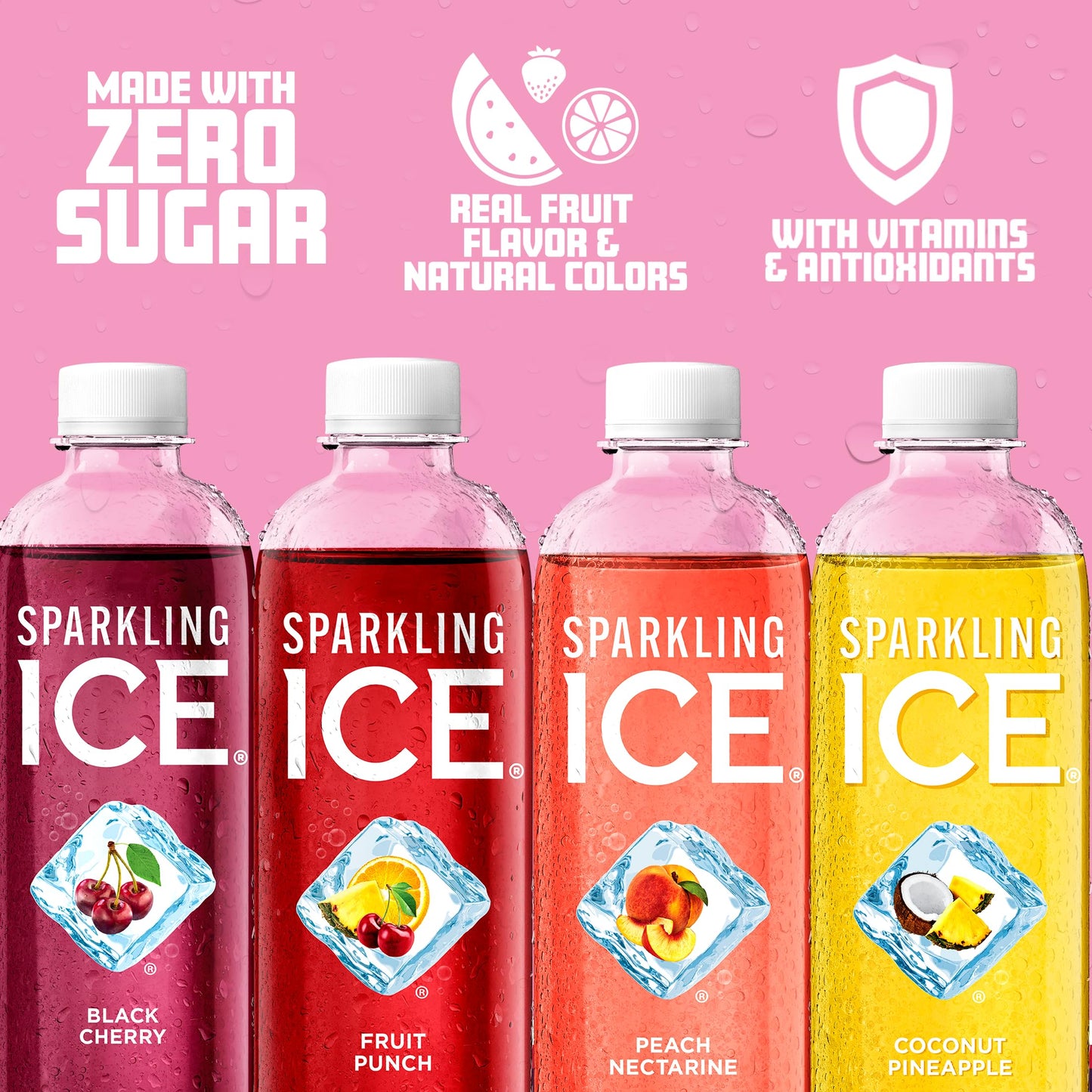 Sparkling Ice Purple Variety Pack, Flavored Water, Zero Sugar, with Vitamins and Antioxidants, 17 fl oz, 12 count (Black Raspberry, Cherry Limeade, Orange Mango, Kiwi Strawberry) - Nirvana Guru