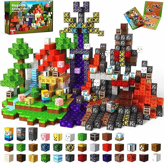 150 PCS Magnetic Blocks - Building Block for Kids Ages 4-8, Magnet Blocks Cubes Tiles Constructions Toys Girl Boy, STEM Educational Montessori Stacking Toy, Sensory Play Game Preschool Learning Gifts Nirvana Guru