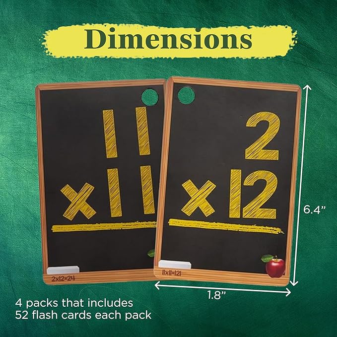 Star Right Math Flash Cards Set of 4 - Addition, Subtraction, Multiplication, Division with 4 Rings - 208 Cards for Kids Ages 6 and Above - Flash Card from 1st to 4th Grade nirvanaguru