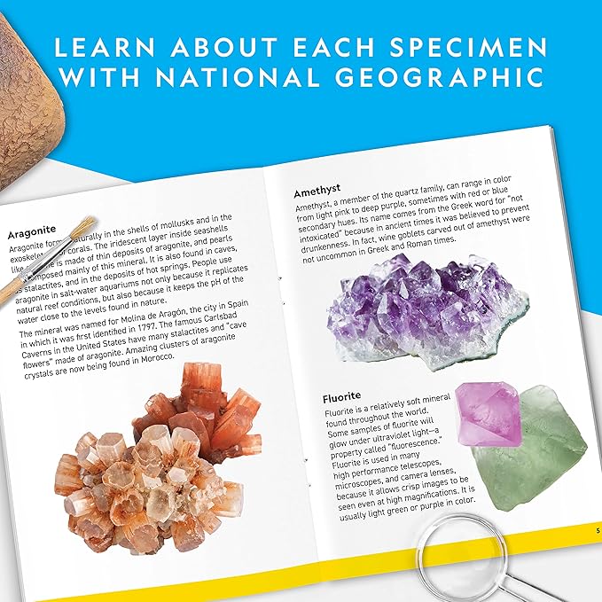 NATIONAL GEOGRAPHIC Mega Gemstone Dig Kit – Dig Up 15 Real Gemstones and Crystals, Science Kit for Kids, Gem Digging Kit, Gift for Girls and Boys, Mining Kit, Rock Collection Nirvana Guru