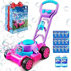 SLOOSH Bubble Lawn Mower Toddler Toys - Kids Bubble Machine Summer Outdoor Push Toy Games, Backyard Garden Outside Play Toddlers Preschool Boys Girls Birthday Gifts Nirvana Guru