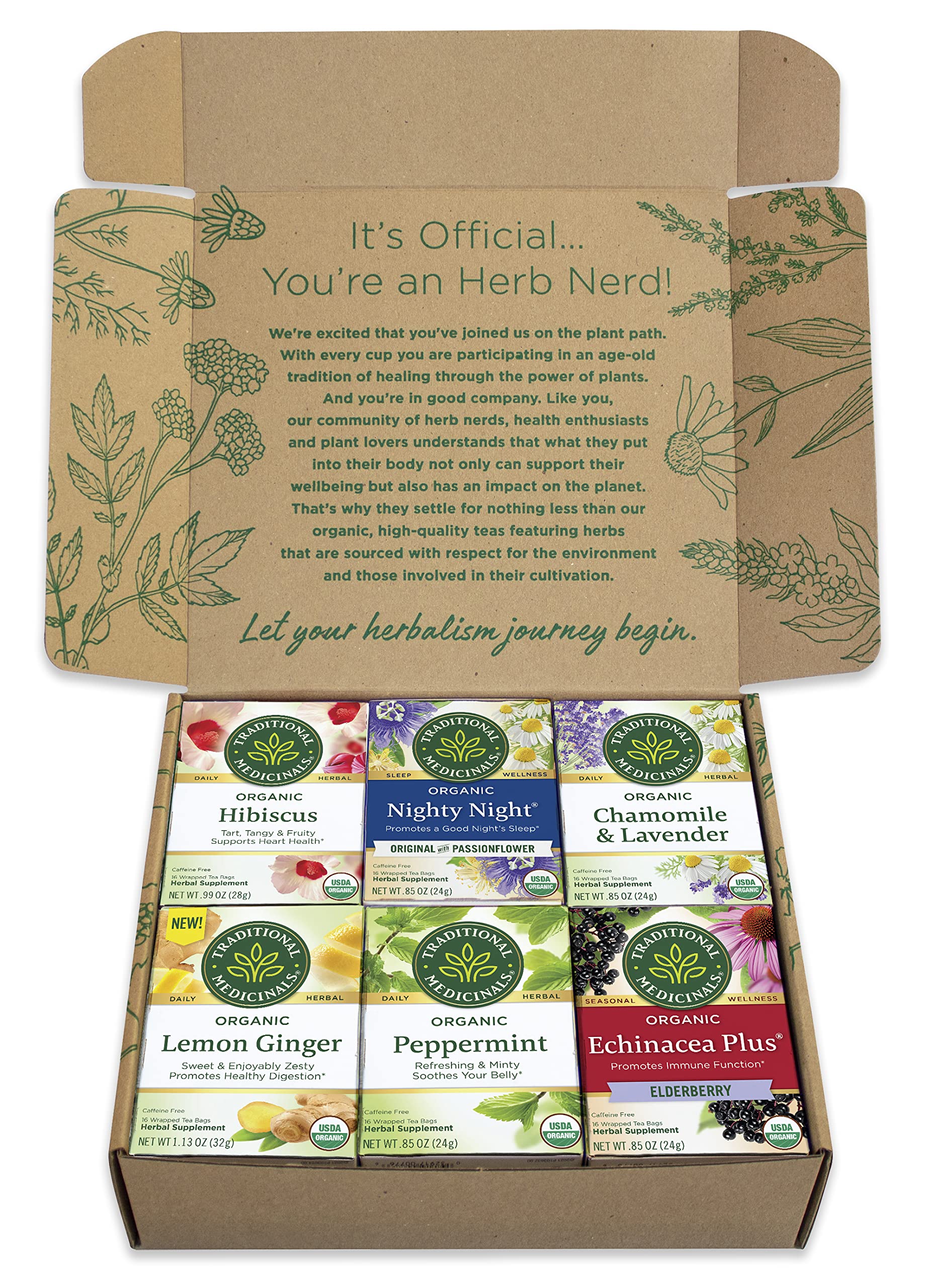 Traditional Medicinals Organic Red Clover, Caffeine Free, 16 Wrapped Tea Bags, 1.13 oz (32 g) - Nirvana Guru