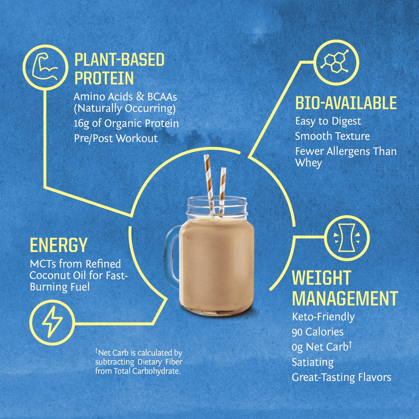 Organic Plant Based Protein Powder | Vegan Organic Protein Powder Vanilla Flavored with BCAA Amino Acids & Hemp Seed Pea Blend | Non-GMO Soy Dairy Filler & Gluten Free (Vanilla, 32 Servings) - Nirvana Guru