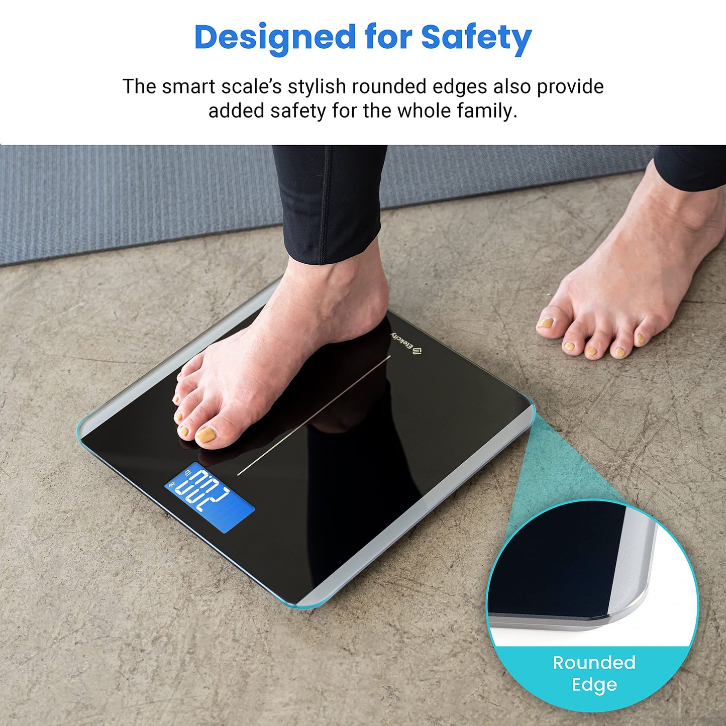 Etekcity Digital Body Weight Bathroom Scale, Large Blue LCD Backlight Display, High Precision Measurements,6mm Tempered Glass, 400 Pounds Nirvana Guru