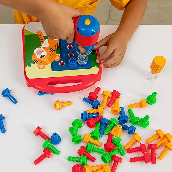 Educational Insights Design & Drill ABCs & 123s - Construction Toys & Toddler Tools, Kids Tool Set with Real Electric Drill Toy, Preschool Learning Activities, Building Kits and Gifts for Ages 3+ nirvanaguru