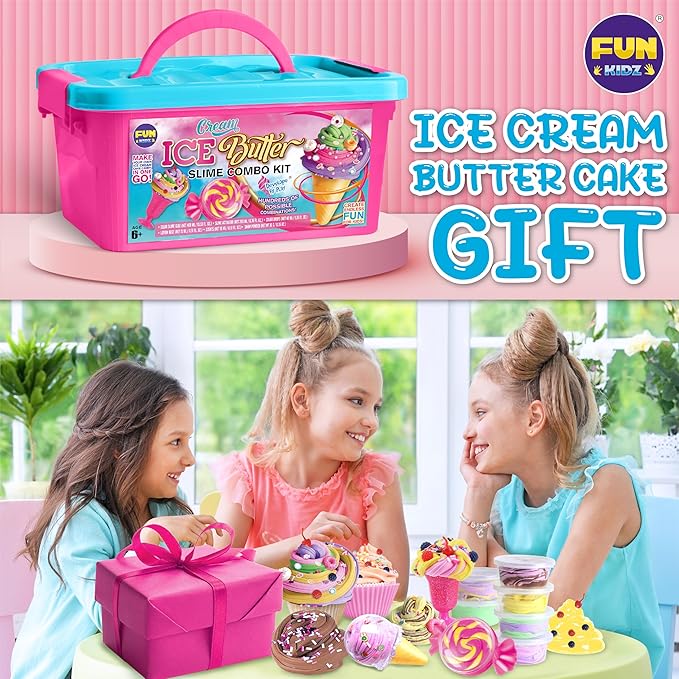 Gift Butter Slime Kit for Girls 10-12, FunKidz Ice Cream Soft Slime Making Kit Ages 8-12 Kids Slime Toys Ideal Birthday Party Present nirvanaguru