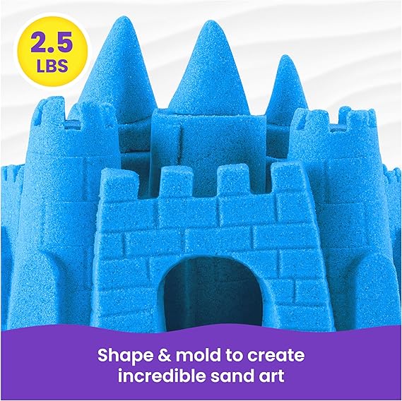 Kinetic Sand, 2.5lbs Blue Play Sand, Moldable Sensory Toys for Kids, Resealable Bag (Packaging May Vary), for Ages 3 and up nirvanaguru