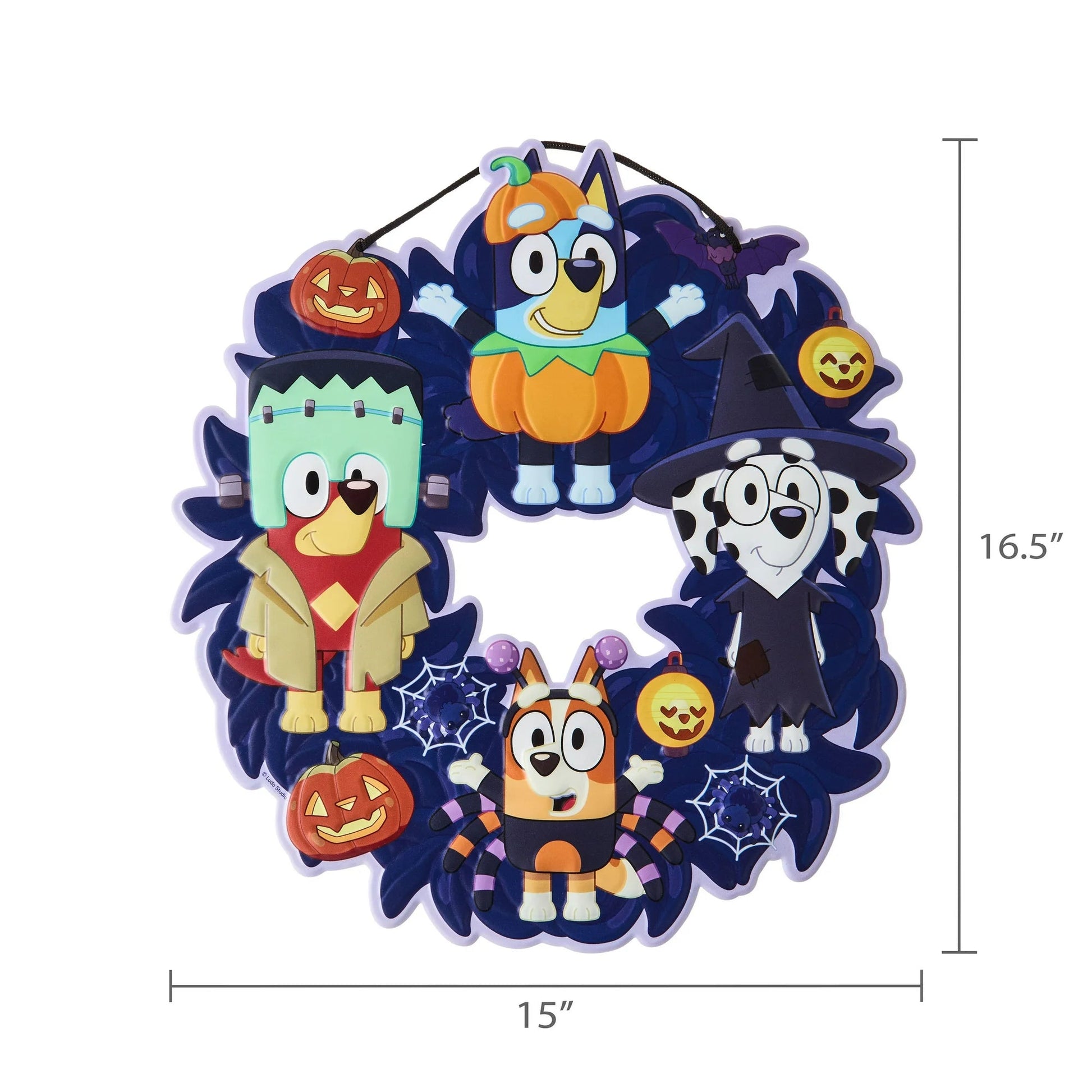 Bluey Halloween Metal Wreath, 15", Multi-Color, by Ruz nirvanaguru