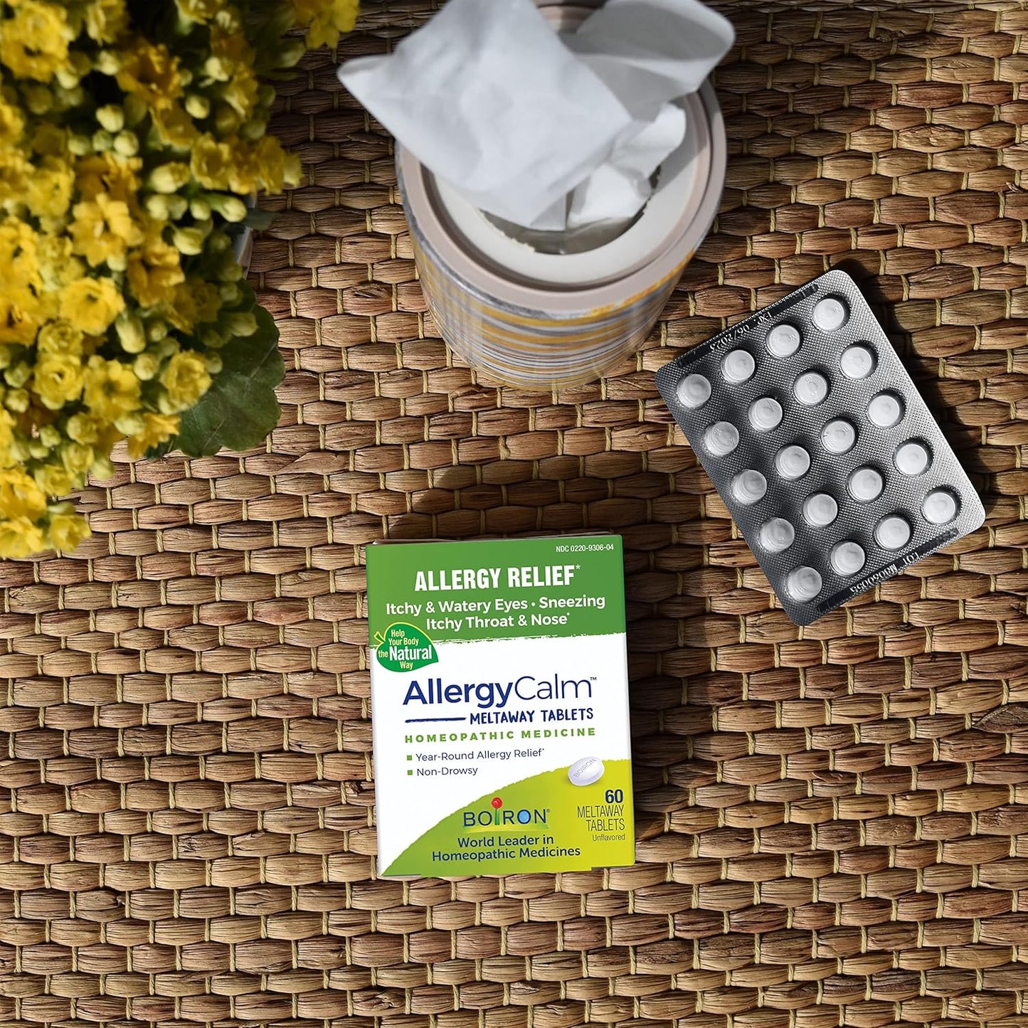 Boiron AllergyCalm Tablets for Relief from Allergy and Hay Fever Symptoms of Sneezing, Runny Nose, and Itchy Eyes or Throat - 60 Count - Nirvana Guru