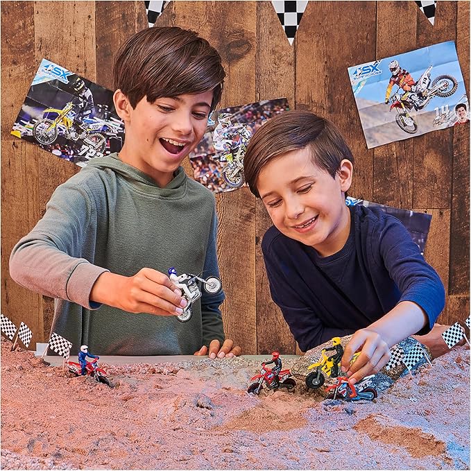 Supercross, Authentic 5-Pack of 1:24 Scale Die-Cast Motorcycles with Rider Figure, Toy Moto Bike for Kids and Collectors Ages 3 and up nirvanaguru