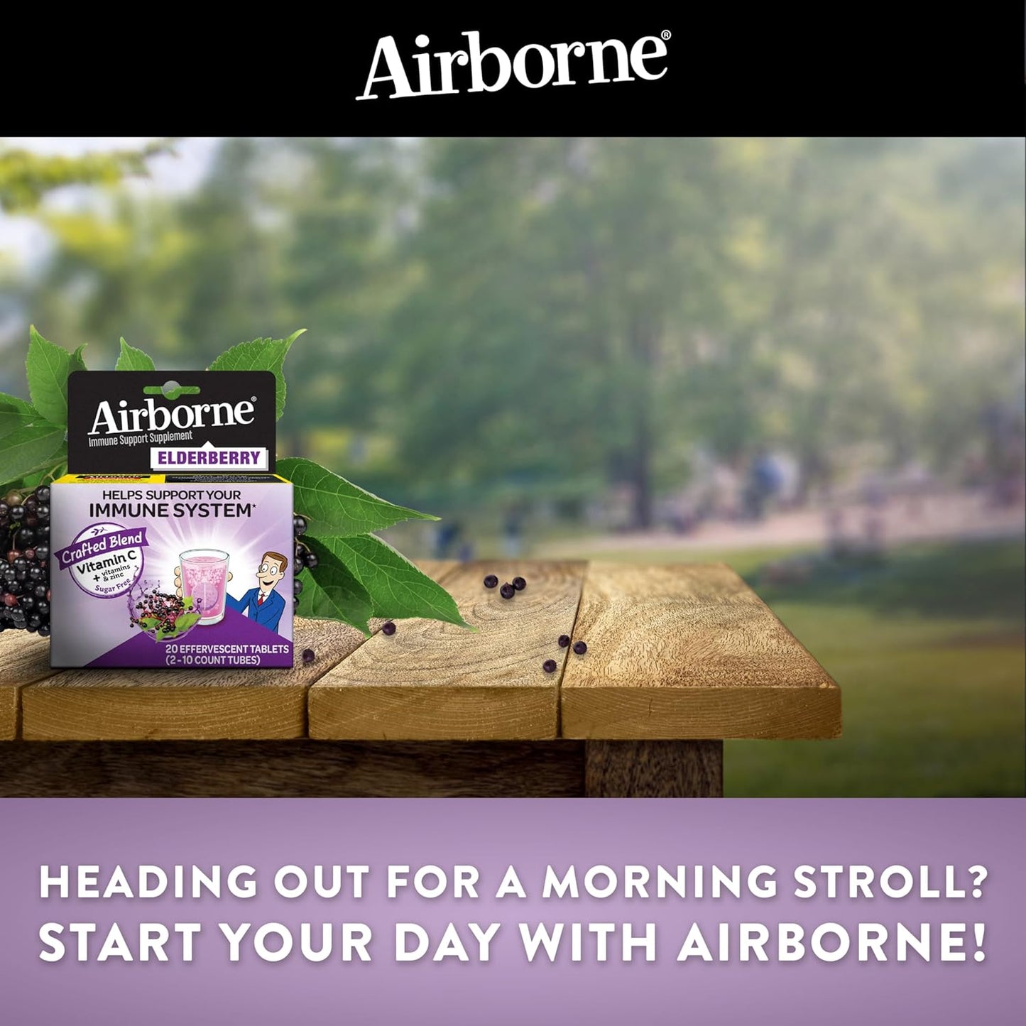 Airborne Elderberry + Zinc & Vitamin C Effervescent Tablets