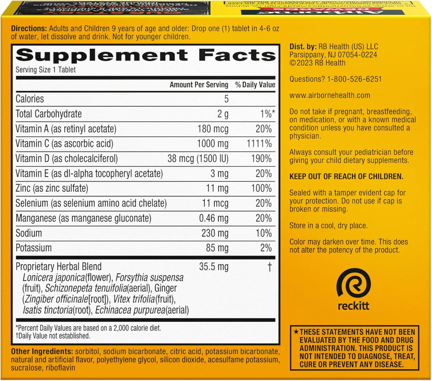 Airborne 1000mg Vitamin C with Zinc - Nirvana Guru