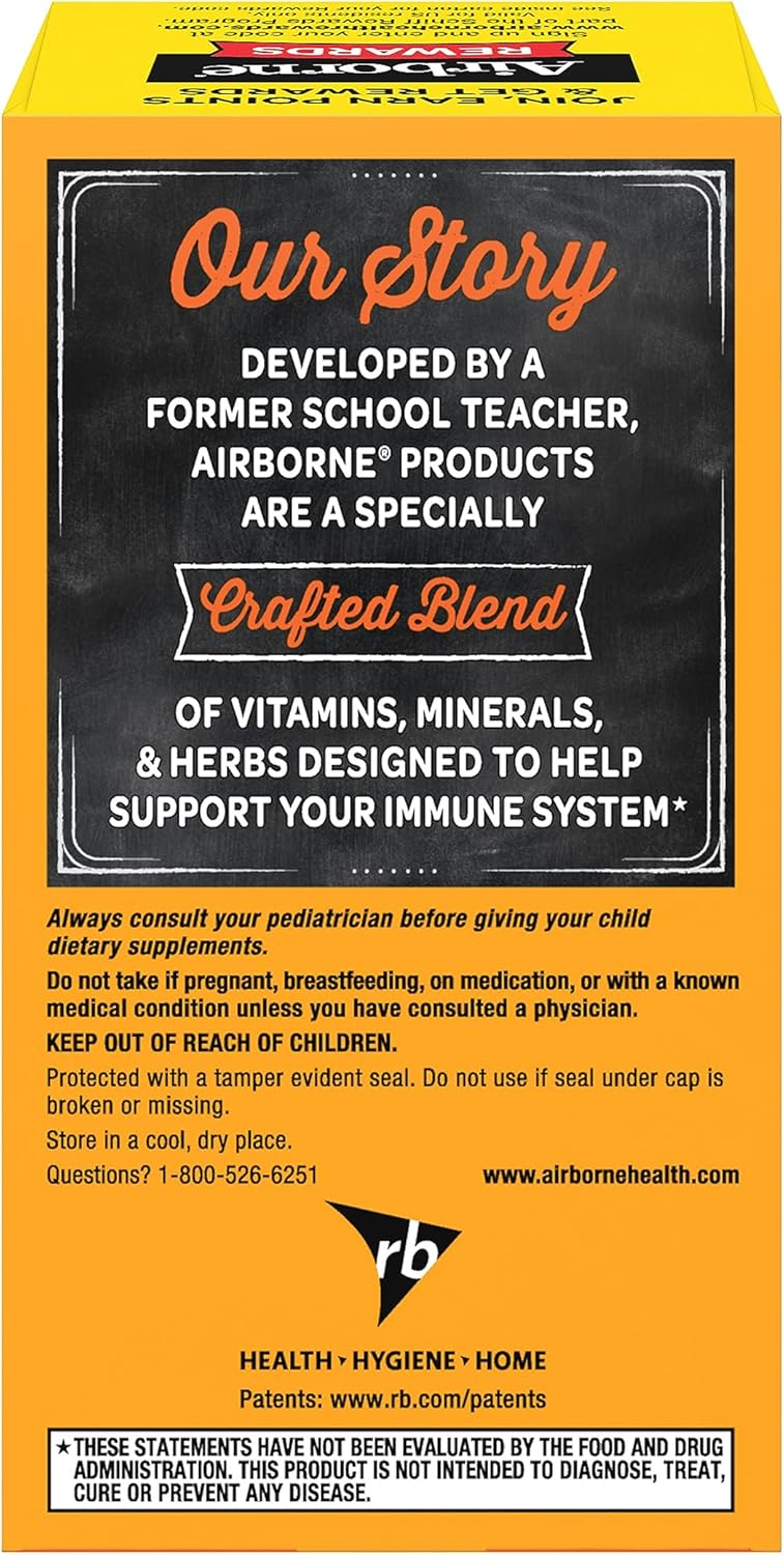 Airborne 1000mg Vitamin C Chewable Tablets with Zinc - Nirvana Guru