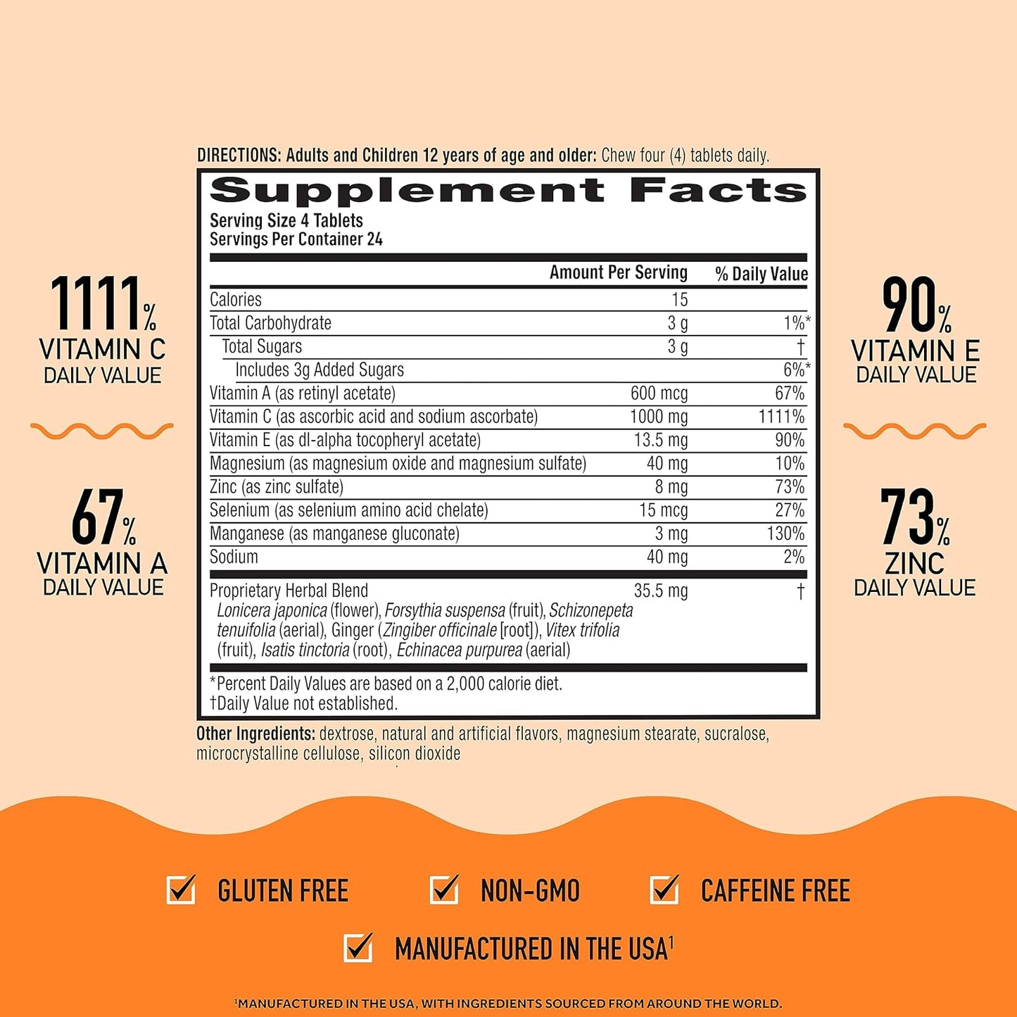 Airborne 1000mg Vitamin C Chewable Tablets with Zinc - Nirvana Guru