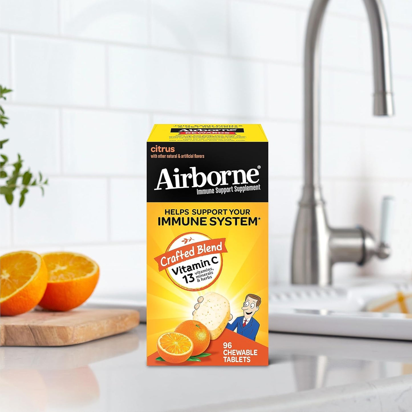Airborne 1000mg Vitamin C Chewable Tablets with Zinc - Nirvana Guru