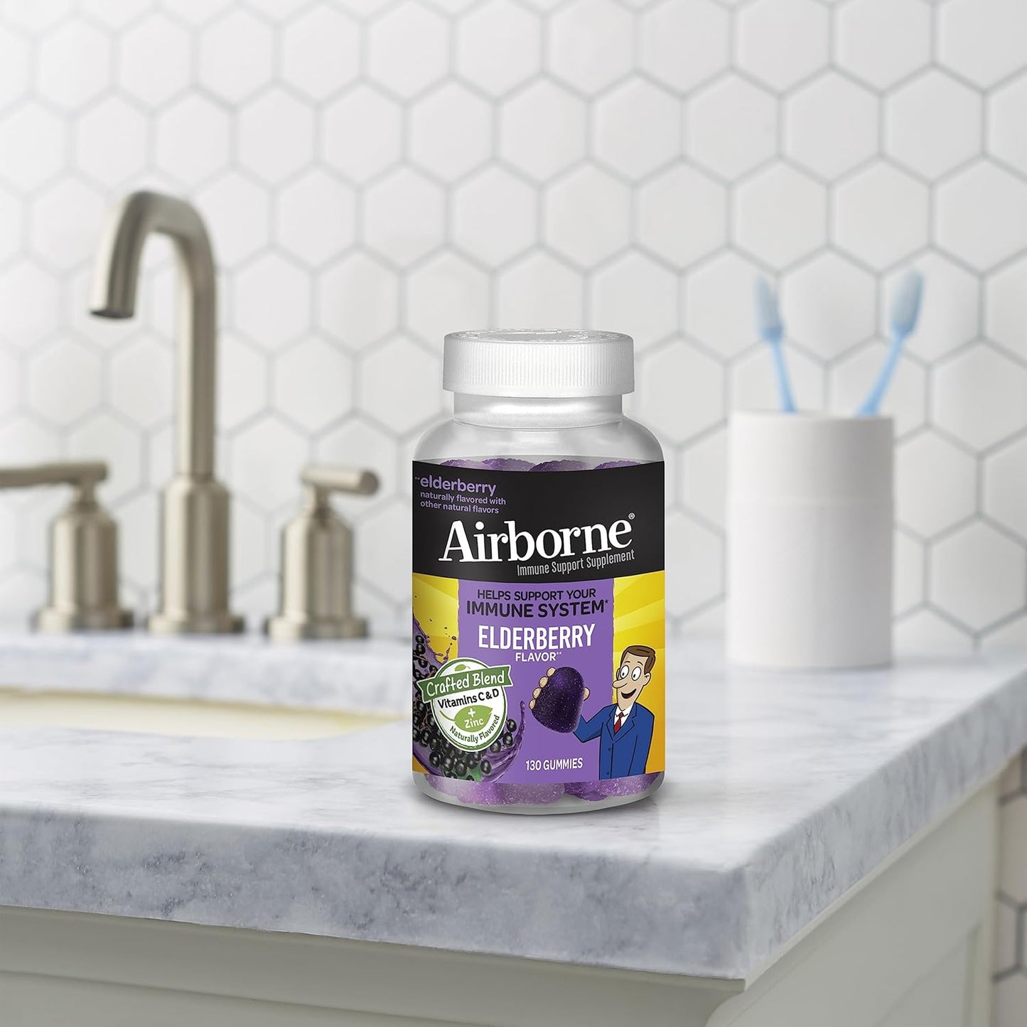 Airborne Elderberry + Zinc & Vitamin C Gummies For Adults - Nirvana Guru
