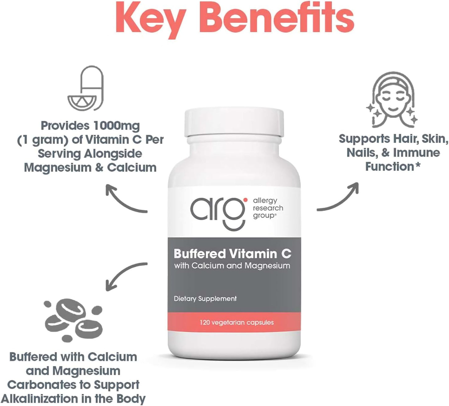 Allergy Research Group, Buffered Vitamin C - Antioxidant Supplements - Nirvana Guru