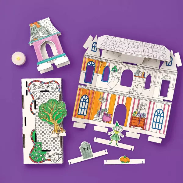 Halloween Craft Tabletop Haunted House Coloring Kit - Mondo Llama™ Nirvana Guru