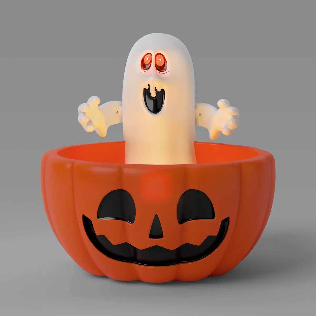 0.63" Light and Sound Ghosty Candy Bowl Halloween Decorative Prop Orange - Hyde and EEK! Boutique™ nirvanaguru