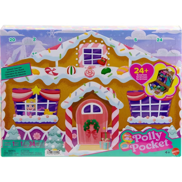 Polly Pocket Doll Advent Calendar, DIY Gingerbread House Playset with 24+ Surprises, Dollhouse Furniture, and Holiday Accessories nirvanaguru