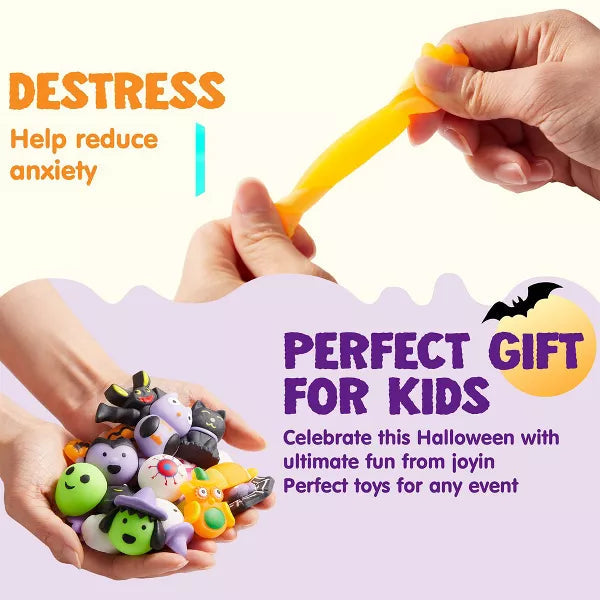 Joyfy 24/100Pcs Halloween Squishy Toys Kits Halloween Party Favors Trick-or-Treat Goodie Bag Filler Boys & Girls Birthday Gifts School Classroom Prize nirvanaguru