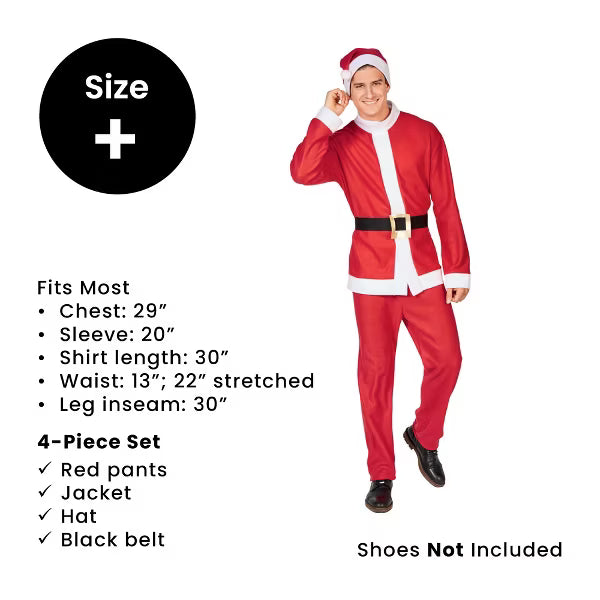 Northlight Men's Red and White Santa Claus Christmas Costume Set - Plus Size nirvanaguru
