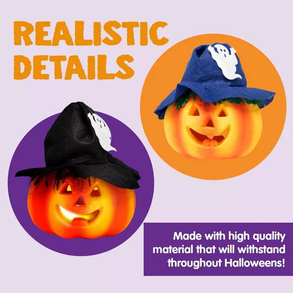 Joyfy 6 Pcs Halloween Light-up Pumpkin, Jack O Lanterns LED Foam Halloween Pumpkin, Halloween Decorations for Lawn Patio Party Supplies Favors nirvanaguru