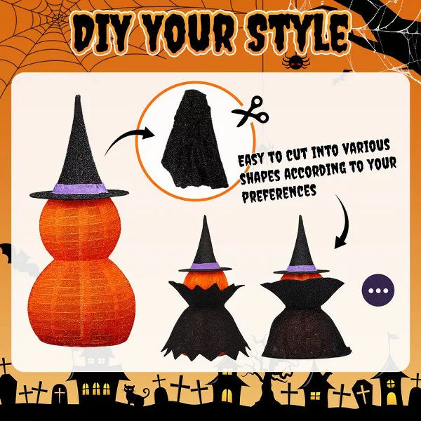 Karl Home 2PCS 3ft Halloween Collasipble Lighted Pumpkin Decoration nirvanaguru