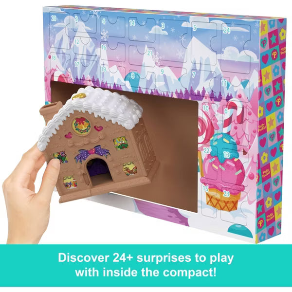 Polly Pocket Doll Advent Calendar, DIY Gingerbread House Playset with 24+ Surprises, Dollhouse Furniture, and Holiday Accessories nirvanaguru