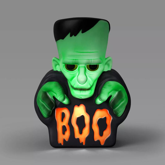 12-Inch Lit Monster Boo Blow Mold Halloween Decoration – Green Light-Up Prop by Hyde and EEK! Boutique nirvanaguru